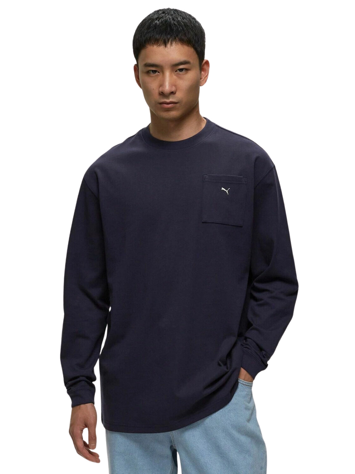 Puma T-Shirt L/S Mmq Service Line Pocket Navy